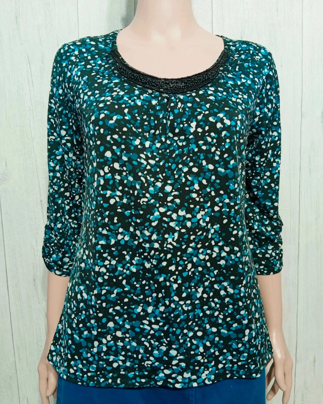 Blouse femme - Taille L/40 - Armand thiery - couleur turquoise et noir