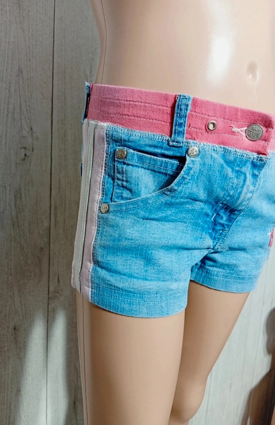 Short en jean fille - Taille 8 ans - Beatch- couleur bleu et rose – Beach – taille 8 ans / 128 cm 2