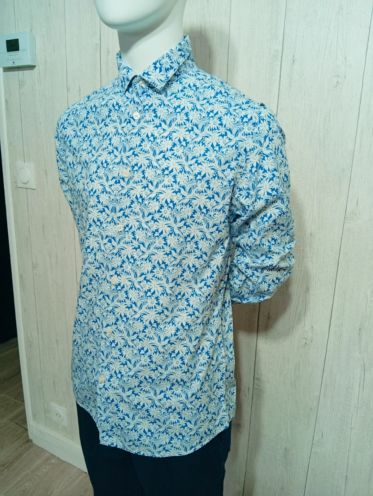 Chemise homme - Taille S/36 - celio- couleur bleu et blanc – Celio – taille S 5