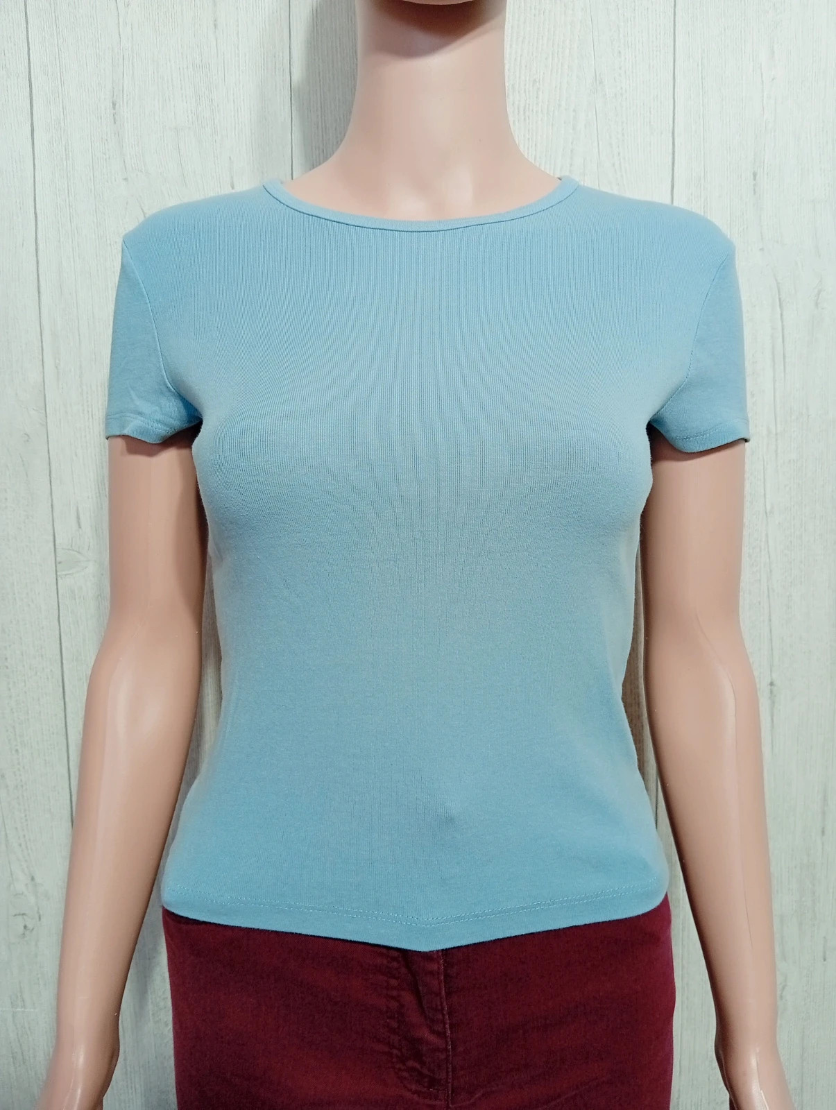T-shirt manche courte femme - Taille L/40 - bershka - couleur bleu clair