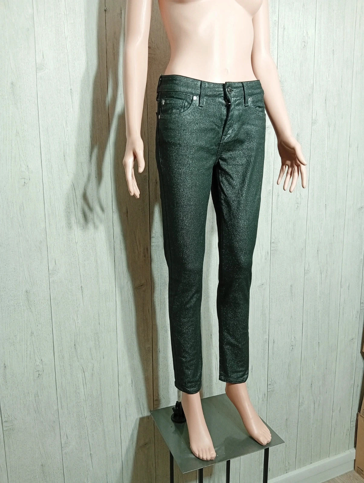 Jeans skinny femme - Taille S/36 ( W26) - tommy hilfiger- couleur gris et argente – Tommy Hilfiger – taille S / 36 / 8 4
