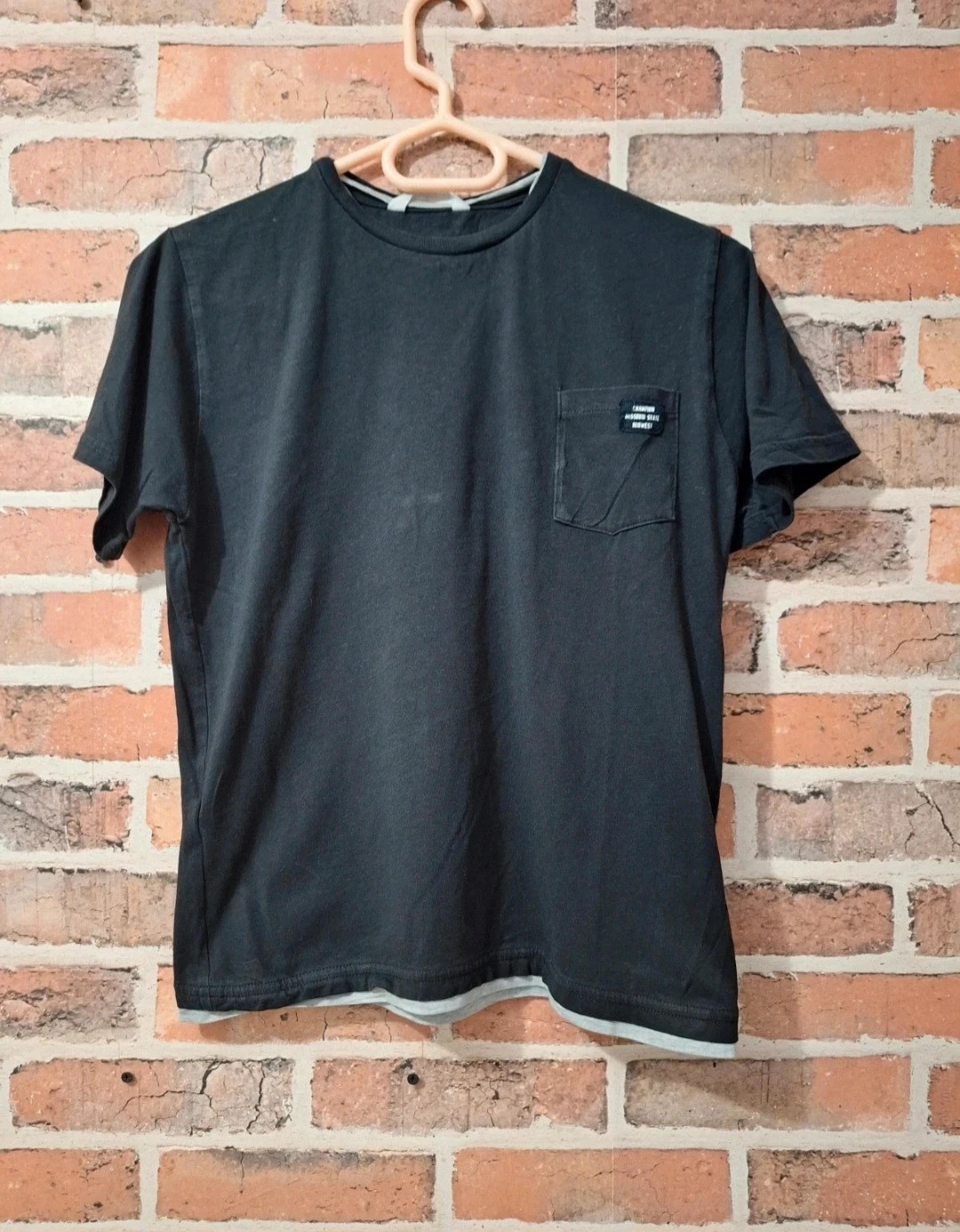 T-shirt manche courte homme- Taille XS/34-MNG- couleur noir et gris