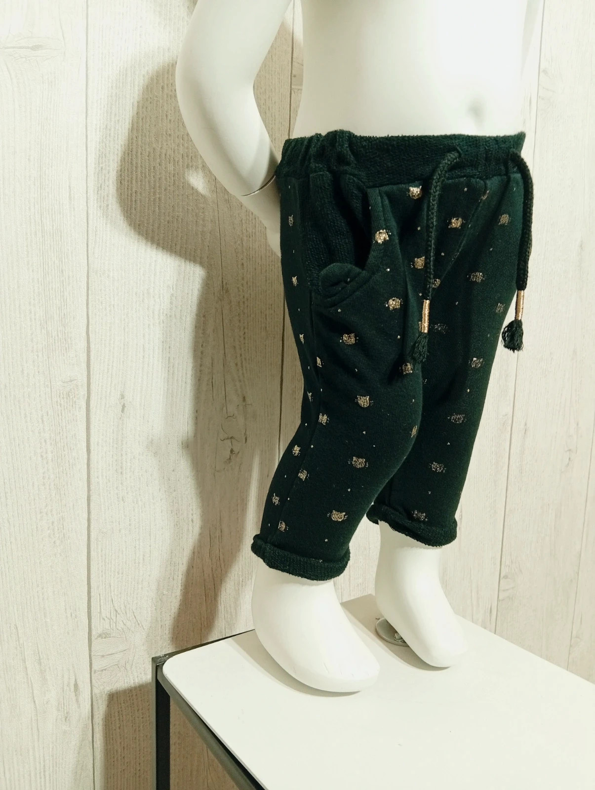 Pantalon fille - Taille 6 mois - tex baby - Couleur noir et dore – TEX – taille 1-3 mois / 56 cm 4