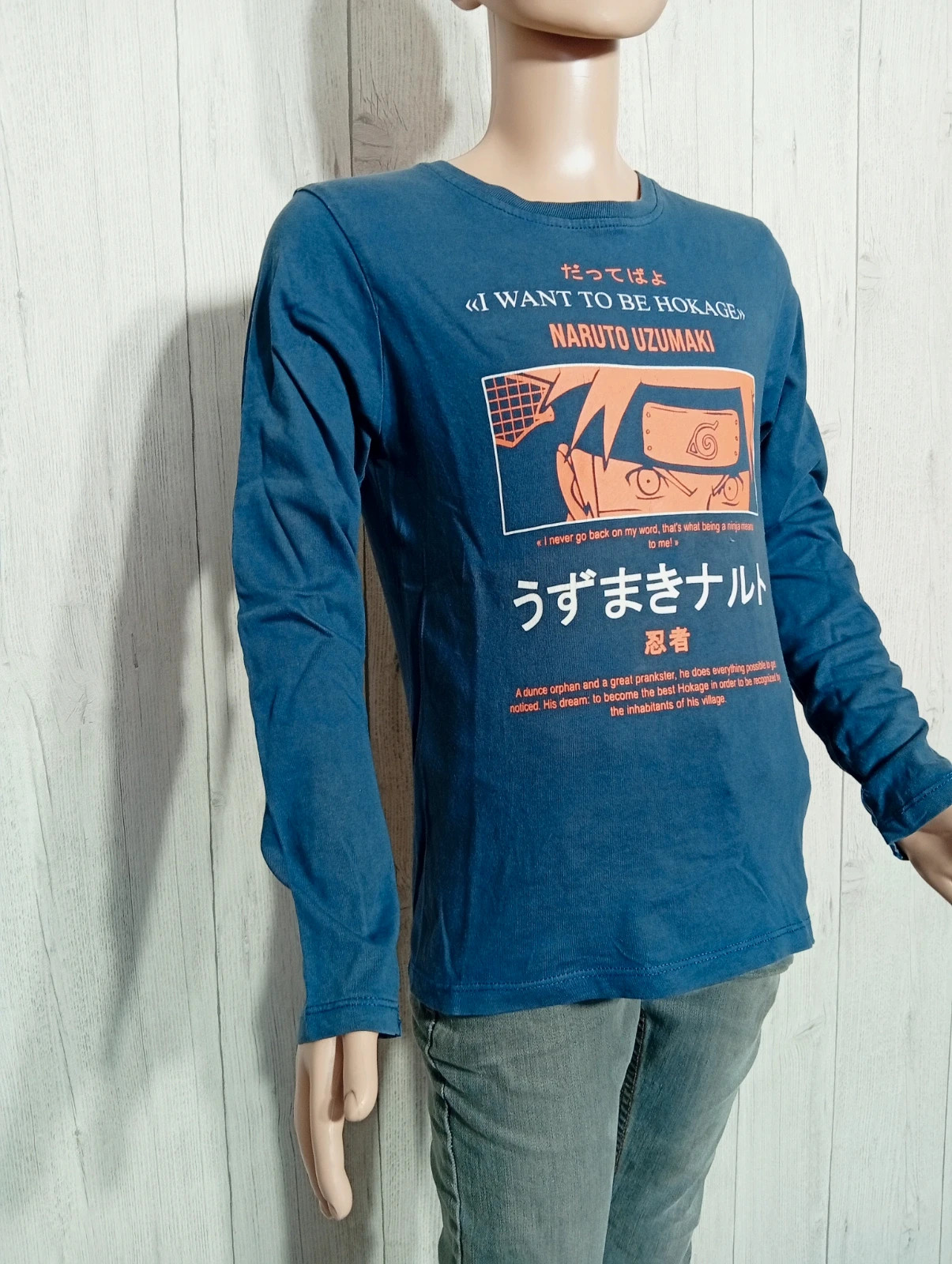 T-shirt manche longue garcon- Taille 10 ans - naruto - couleur marine et orange – Naruto – taille 10 ans / 140 cm 4
