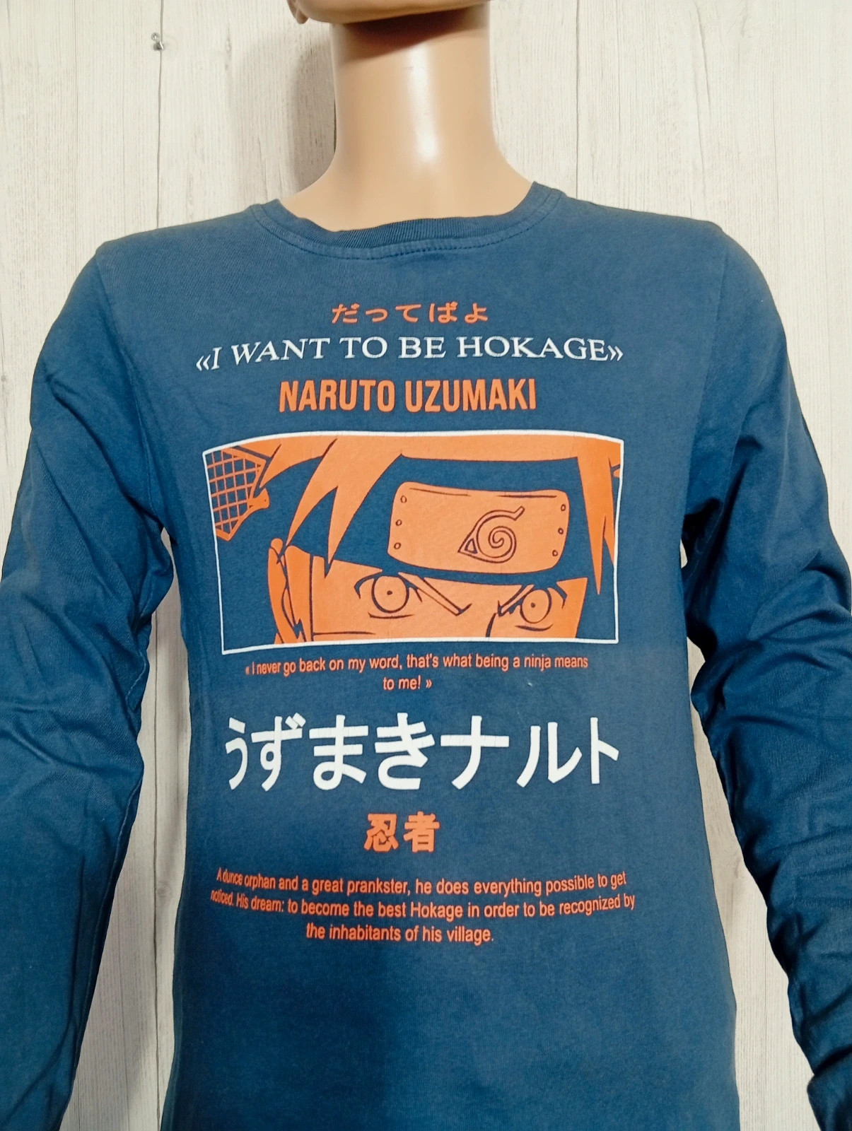 T-shirt manche longue garcon- Taille 10 ans - naruto - couleur marine et orange – Naruto – taille 10 ans / 140 cm 2