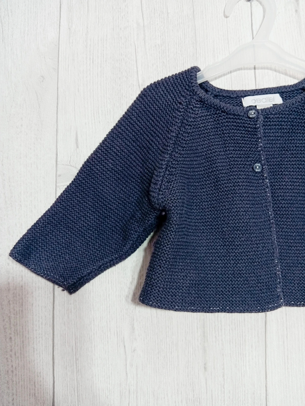 Gilet fille- taille 3 mois ( 59 cm) - obaibi - couleur marine – Obaïbi – taille 1-3 mois / 56 cm 3