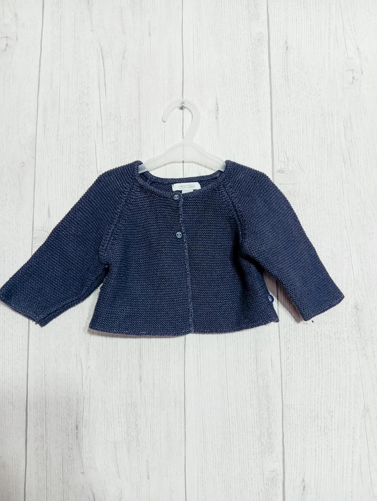 Gilet fille- taille 3 mois ( 59 cm) - obaibi - couleur marine – Obaïbi – taille 1-3 mois / 56 cm