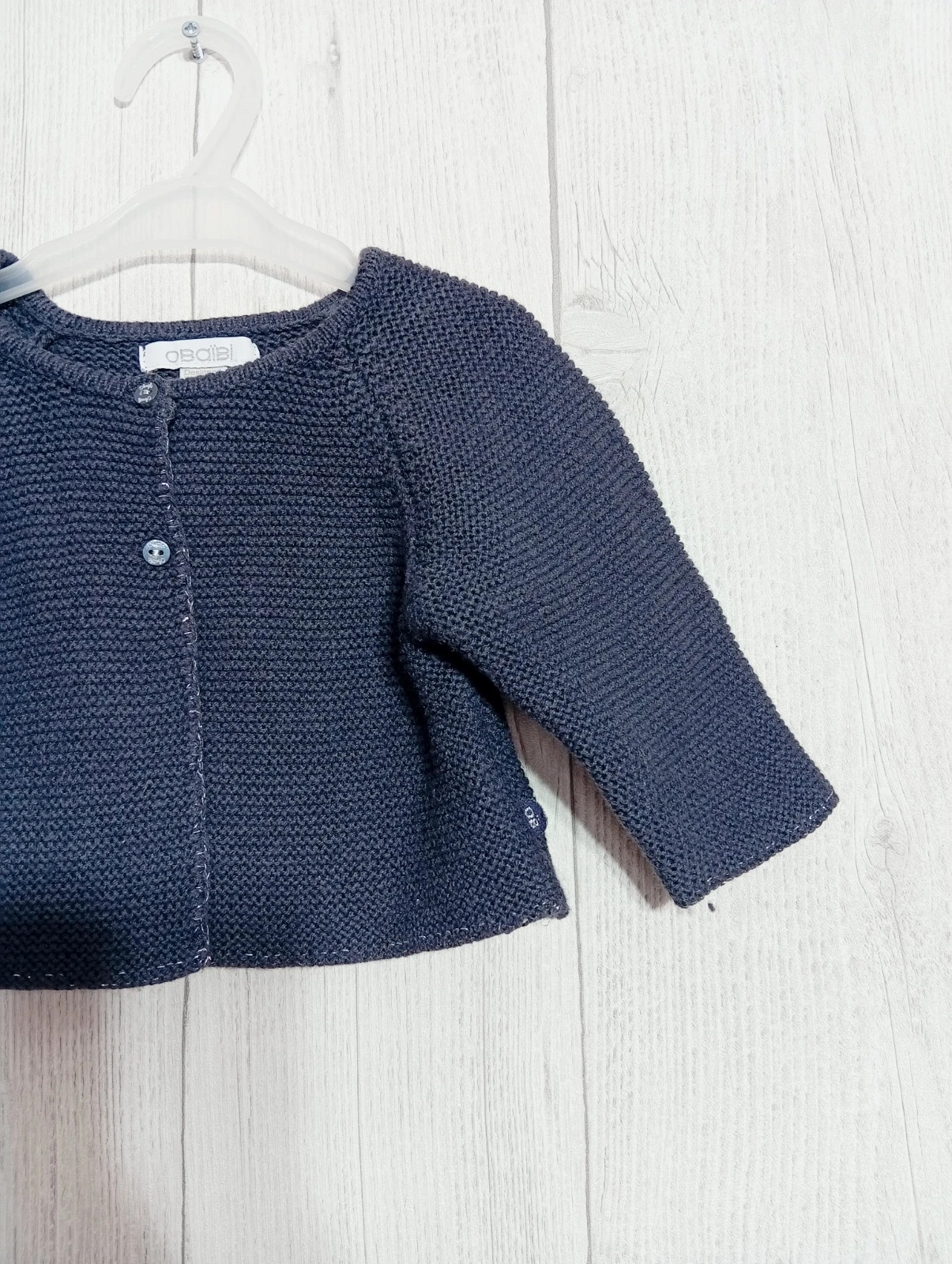 Gilet fille- taille 3 mois ( 59 cm) - obaibi - couleur marine – Obaïbi – taille 1-3 mois / 56 cm 4