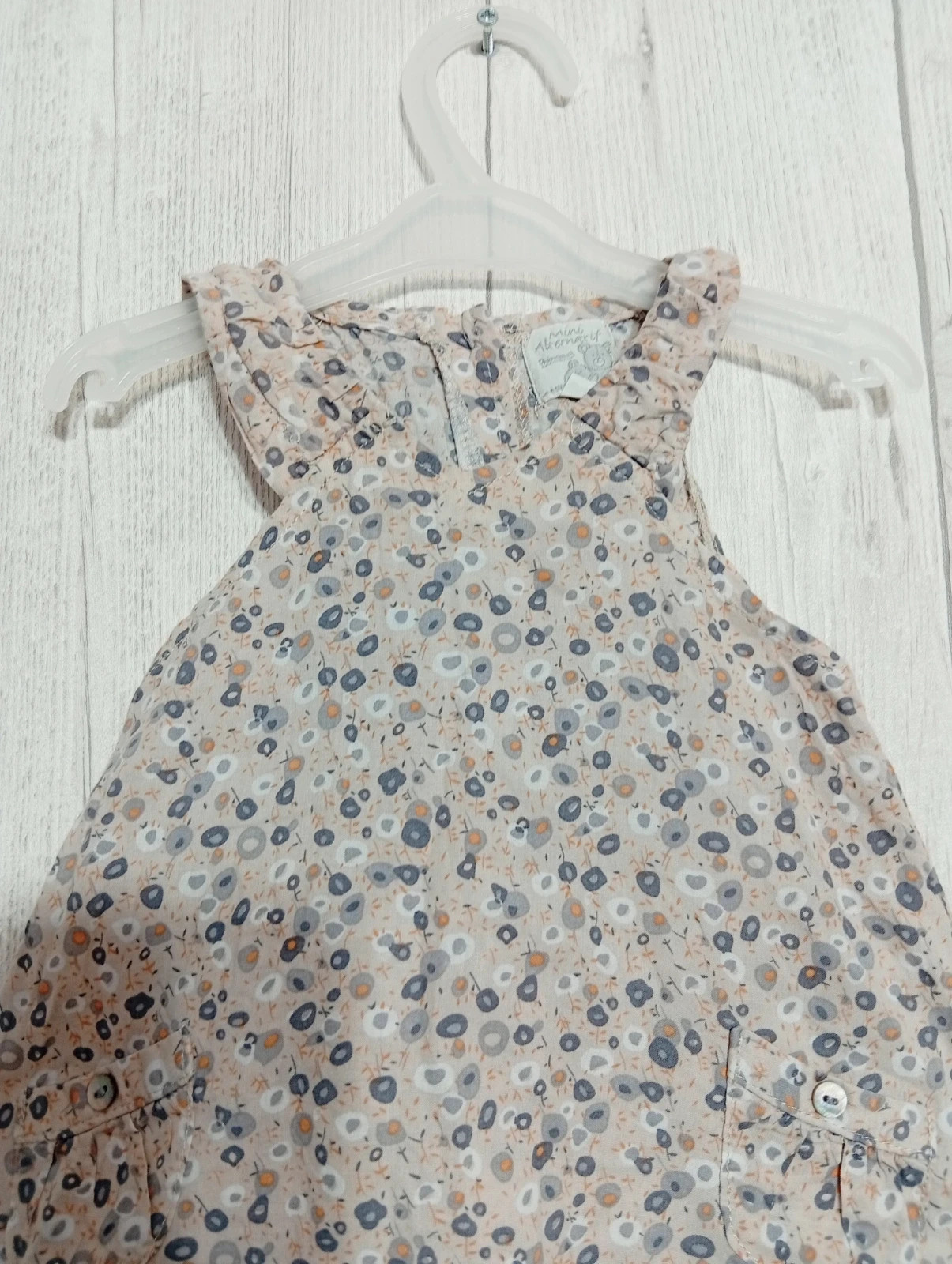 Robe courte fille - Taille 3 mois - premaman - couleur beige gris blanc – Premaman – taille 1-3 mois / 56 cm 2