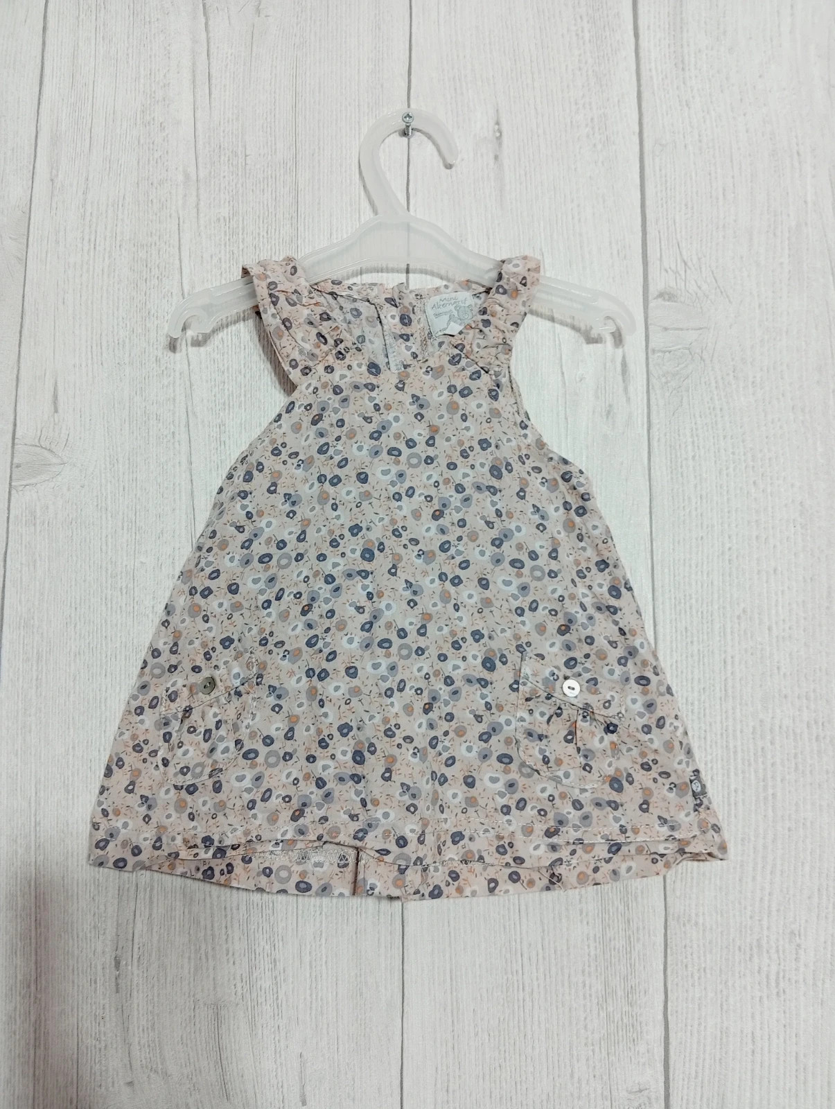 Robe courte fille - Taille 3 mois - premaman - couleur beige gris blanc