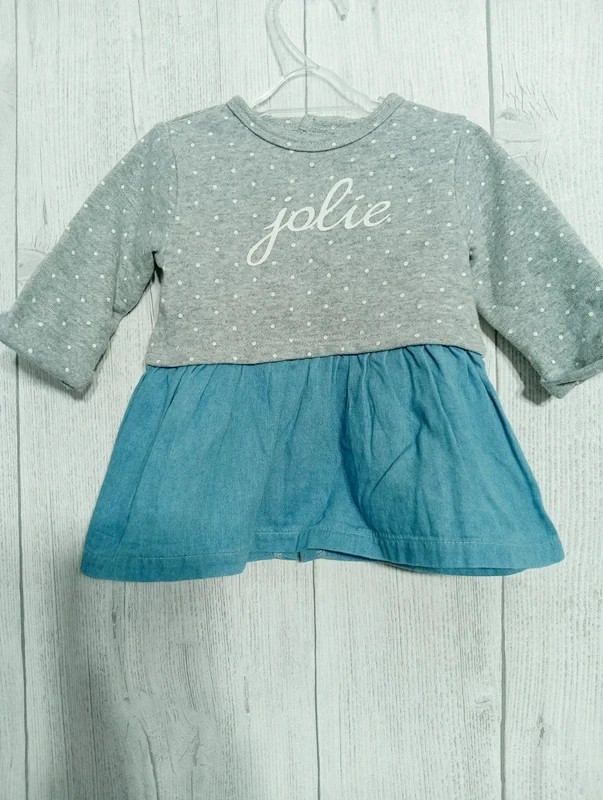 robe fille - taille 3 mois ( 56/62 cm) - kiabi - couleur gris blanc et bleu – Kiabi – taille 3-6 mois / 62 cm 3