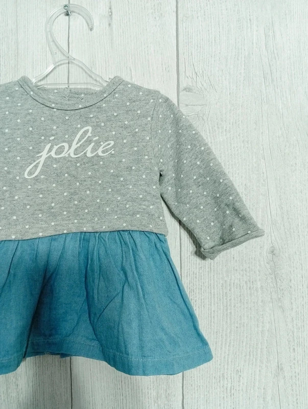 robe fille - taille 3 mois ( 56/62 cm) - kiabi - couleur gris blanc et bleu – Kiabi – taille 3-6 mois / 62 cm 5