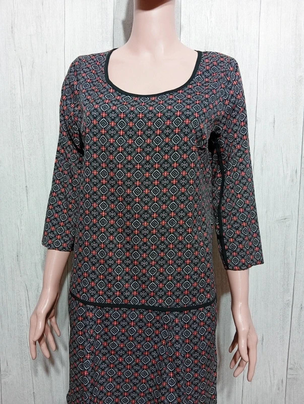 robe casual femme - taille L/40 - Ucollection - couleur noir blanc et rouge – U Collection – taille L / 40 / 12 2