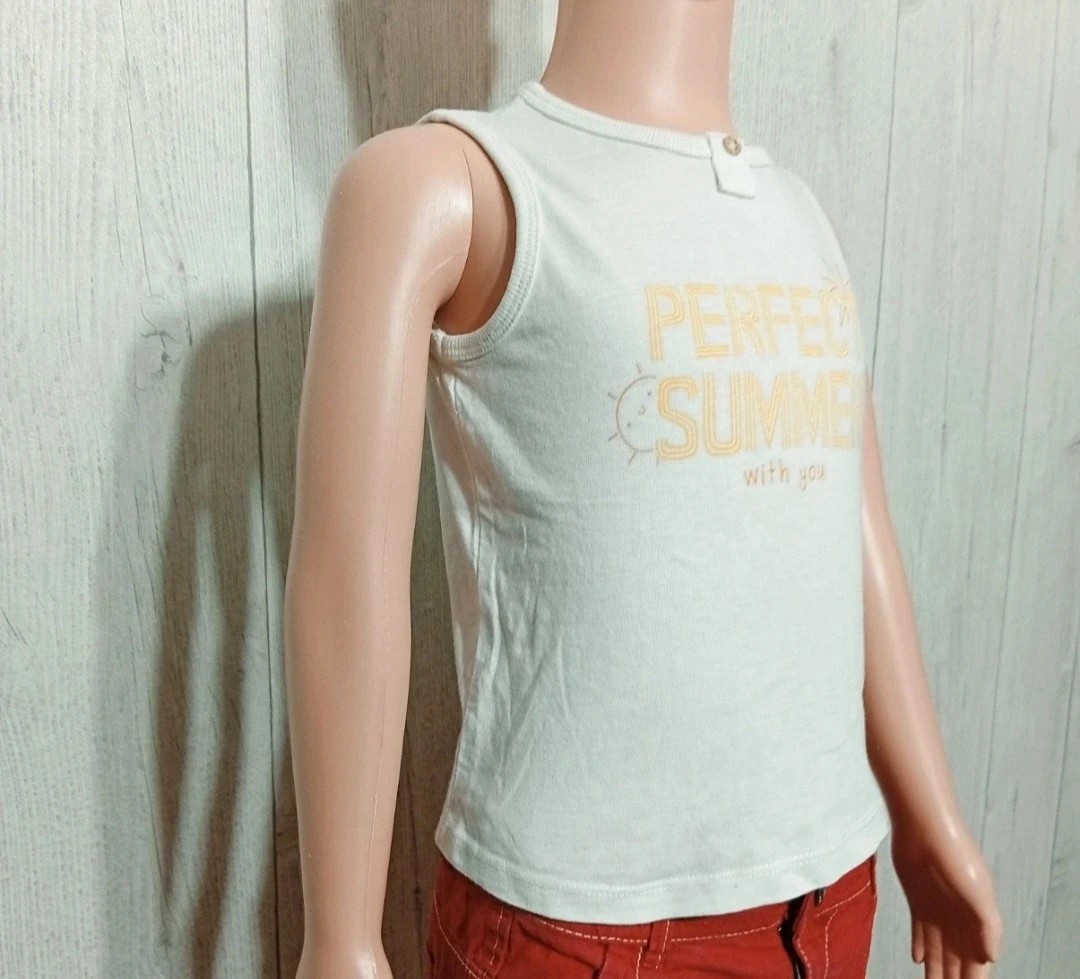 Débardeur fille - Taille 2 ans ( 83/89 cm) - kiabi - couleur blanc et jaune – Kiabi – taille 24-36 mois / 92 cm 4