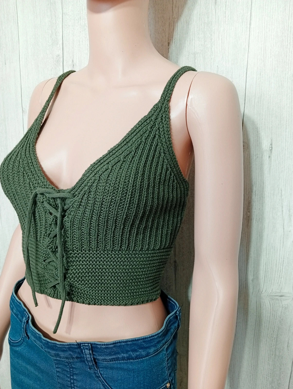 Top court femme - Taille S/36 - zara - couleur vert – Zara – taille S / 36 / 8 3