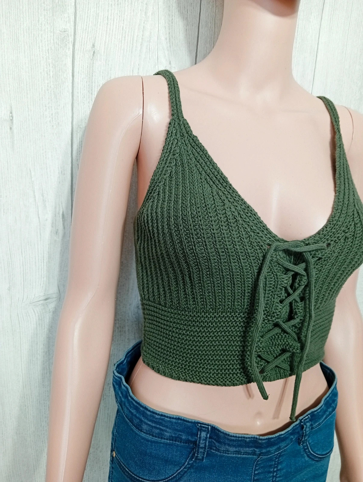 Top court femme - Taille S/36 - zara - couleur vert – Zara – taille S / 36 / 8 2