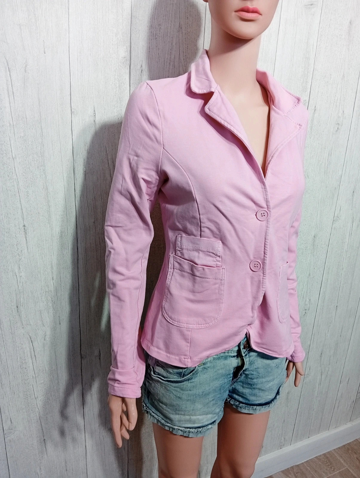 Blazer femme - Taille M/38- made in intaly -couleur rose avec strass argente – M-Made in Italy – taille M / 38 / 10 5