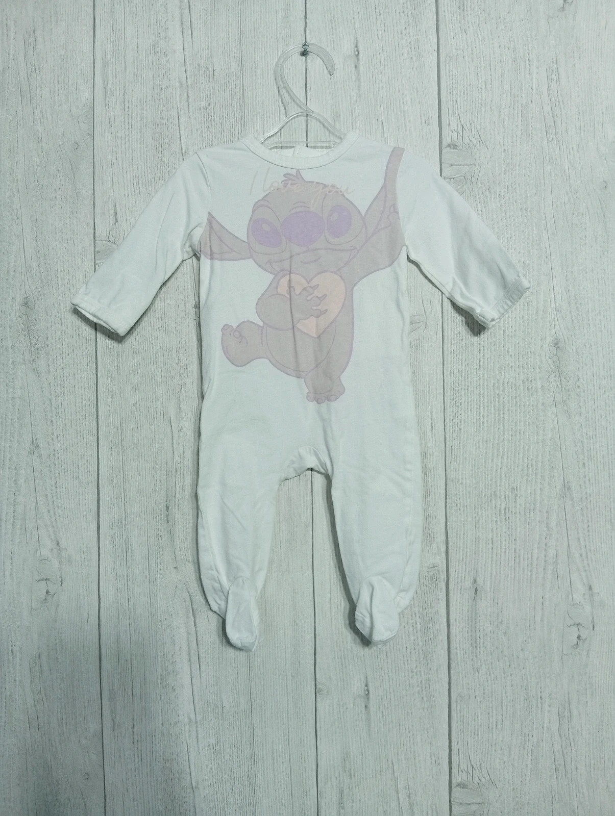 Pyjama 1 pièce fille - Taille 3 mois ( 56/62 cm) - Disney - couleur blanc violet et rose – Disney – taille 3-6 mois / 62 cm
