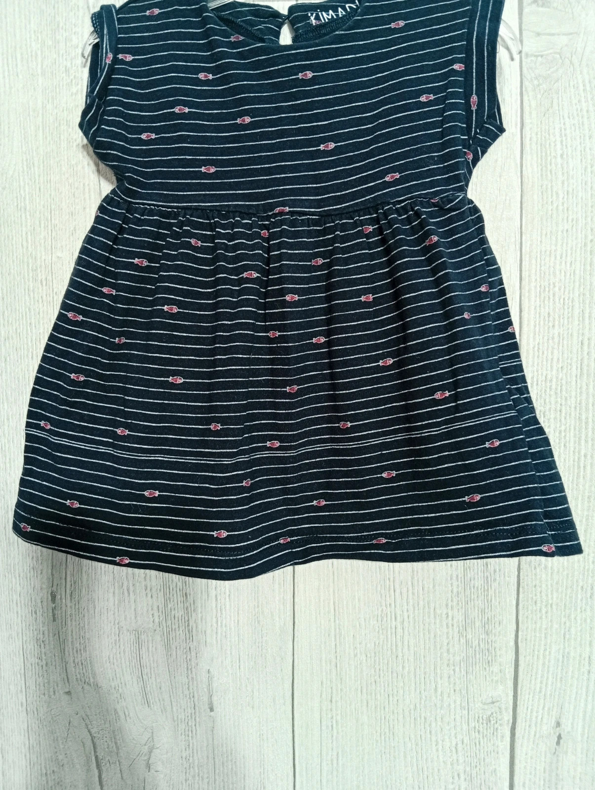 Robe courte fille - Taille 3 mois - kimadi- couleur marine blanc rouge – Kimadi – taille 1-3 mois / 56 cm 3
