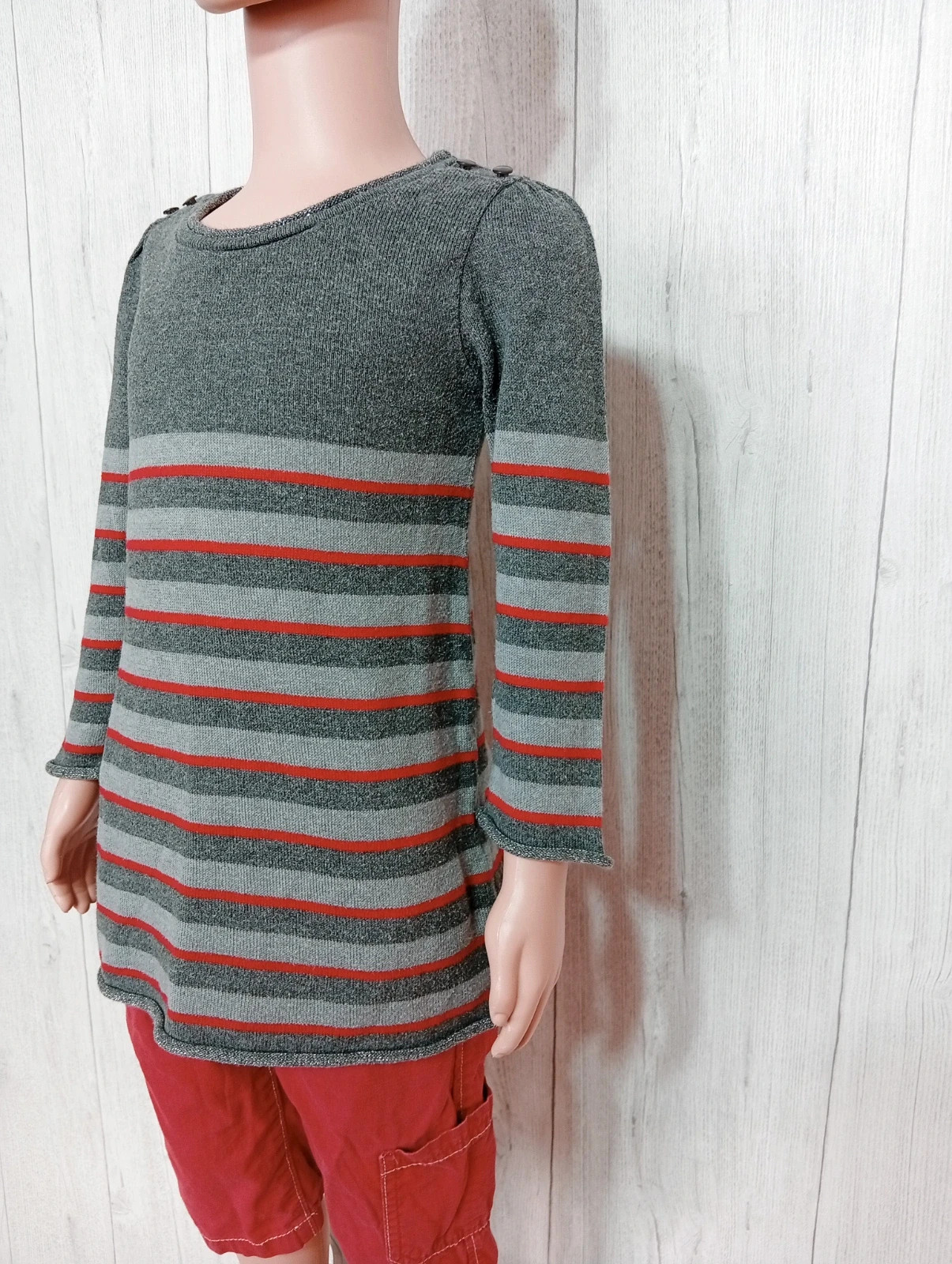 Robe courte fille- Taille 4 ans ( 102 cm) - tape a loeil- Couleur gris et rouge – Tape à l'œil – taille 4 ans / 104 cm 5