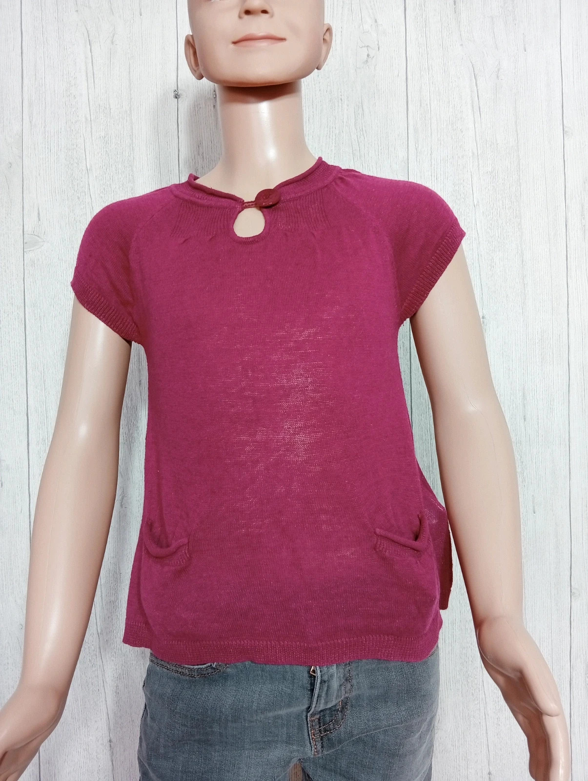 T-shirt manche courte fille- Taille 8 ans ( 126 cm) - cyrillus- couleur fushia