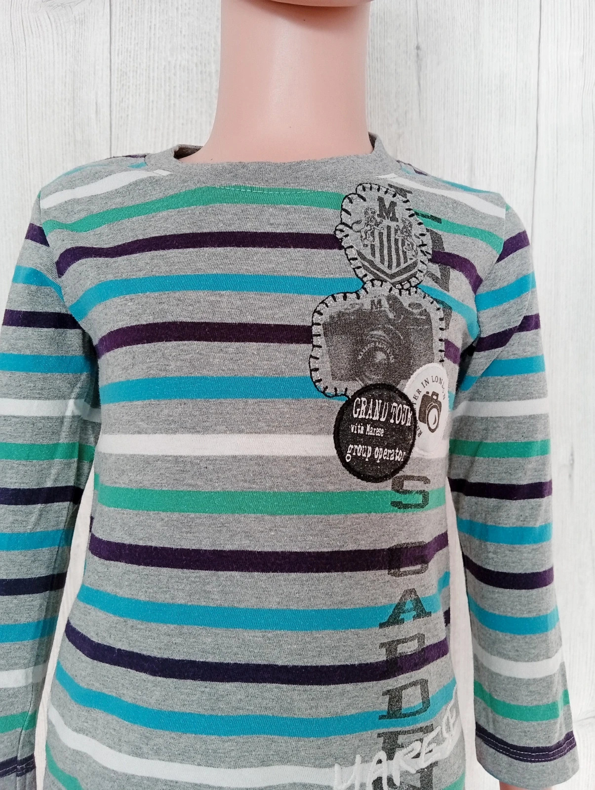 T-shirt manche longue garcon- Taille 2 ans ( 86 cm) - marese - couleur gris et multicolore – Marese – taille 18-24 mois / 86 cm 2