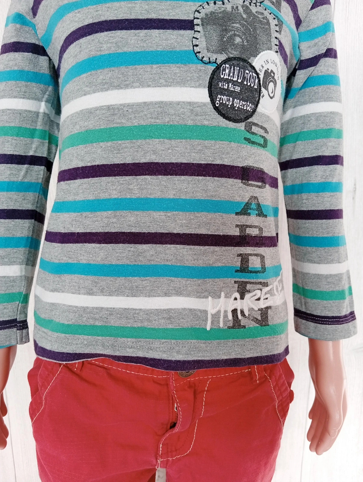 T-shirt manche longue garcon- Taille 2 ans ( 86 cm) - marese - couleur gris et multicolore – Marese – taille 18-24 mois / 86 cm 3