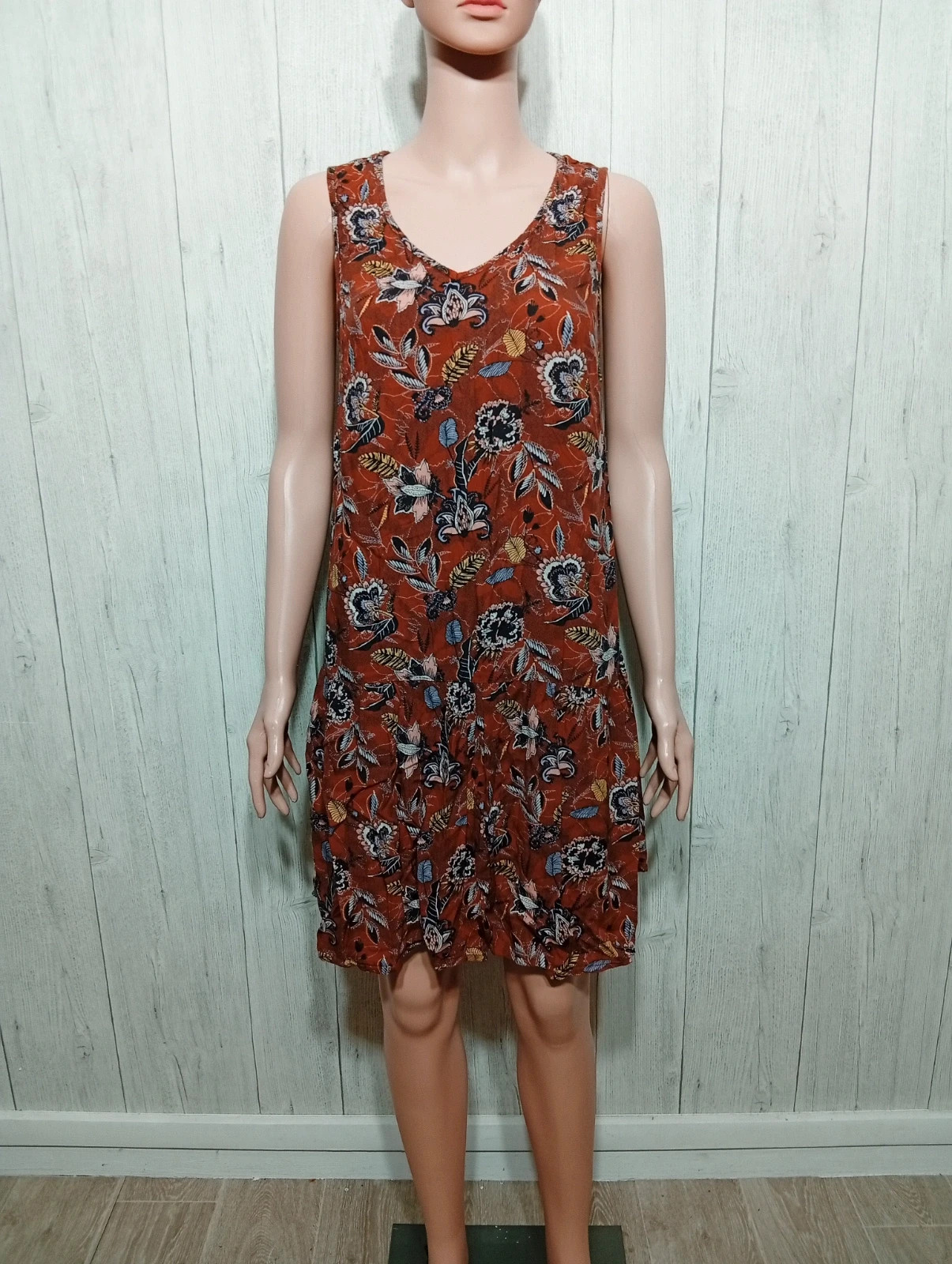 Robe d'été femme - Taille L/40- gemo - couleur marron multicolore