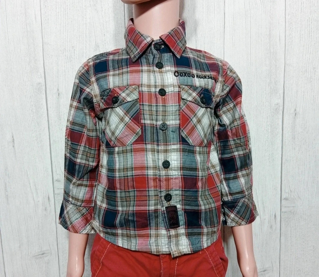 Chemise manche longue garcon - Taille 2 ans (86 cm) - ooxoo - couleur multicolore