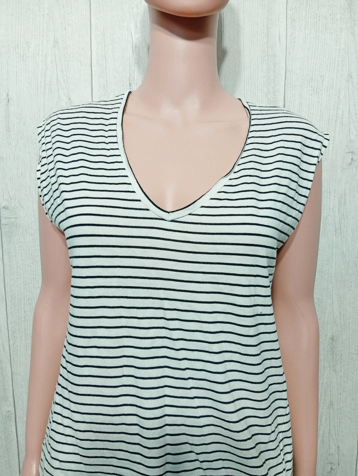 T-shirt manche courte femme- Taille M/38 - Naf Naf - couleur marine et blanc – Naf Naf – taille M / 38 / 10 2