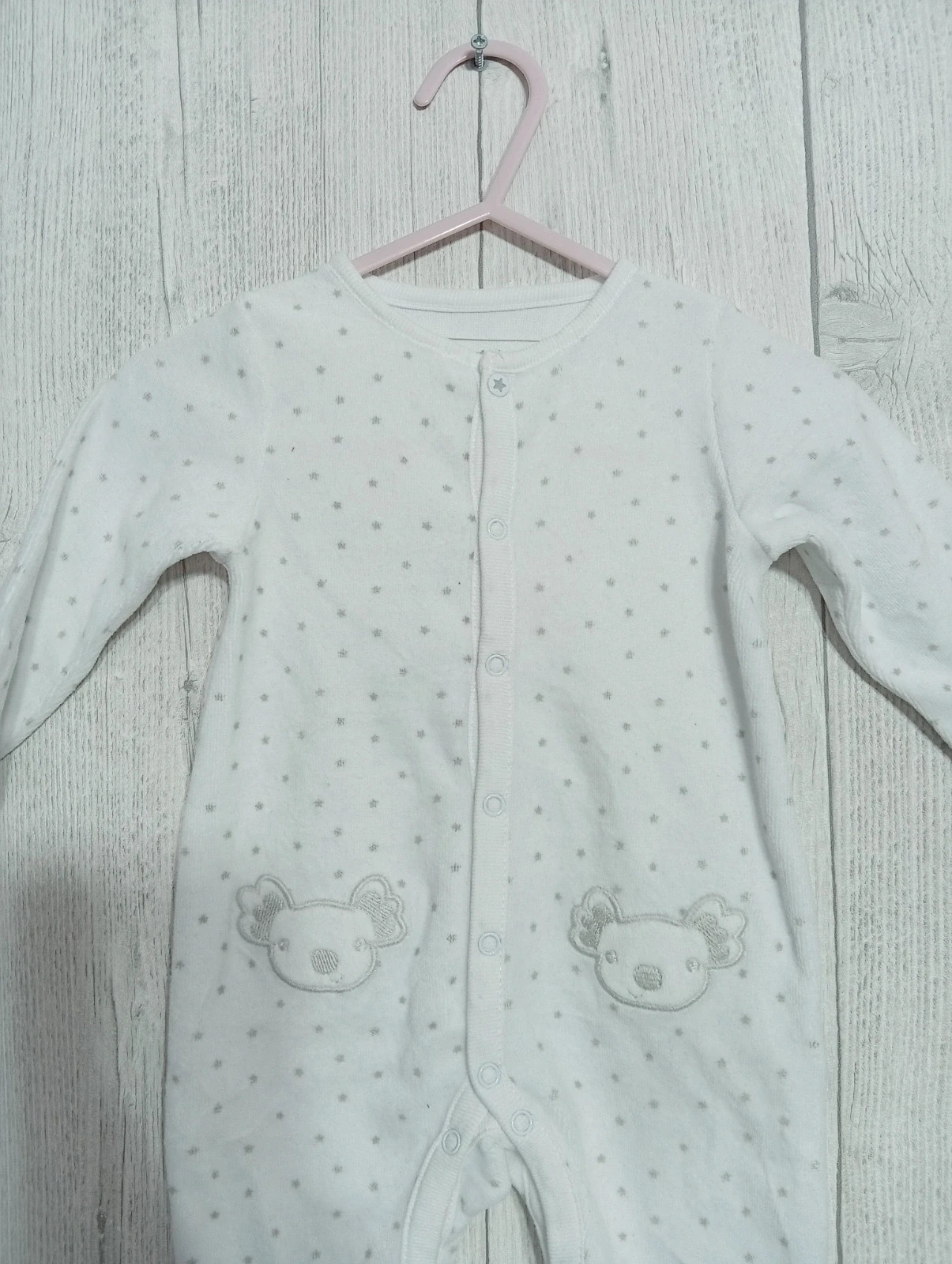 Pyjama 1 pièce fille - Taille 3 mois (62 cm) - inextenso - couleur blanc et gris – In Extenso – taille 3-6 mois / 62 cm 2