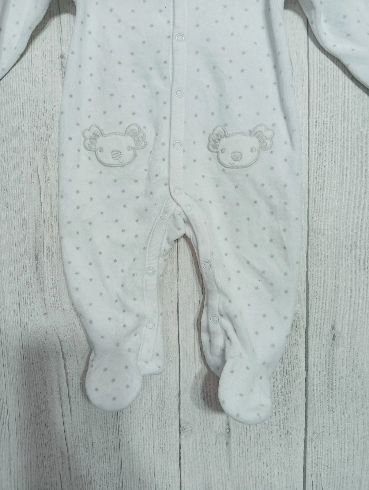 Pyjama 1 pièce fille - Taille 3 mois (62 cm) - inextenso - couleur blanc et gris – In Extenso – taille 3-6 mois / 62 cm 3
