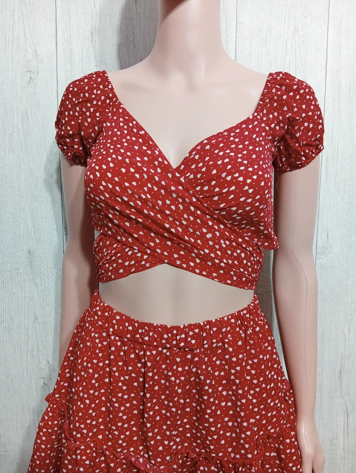 Ensemble 2 pièces ( jupe +top) femme - Taille M/38 - shein - couleur rouge et blanc – Shein – taille M / 38 / 10 2
