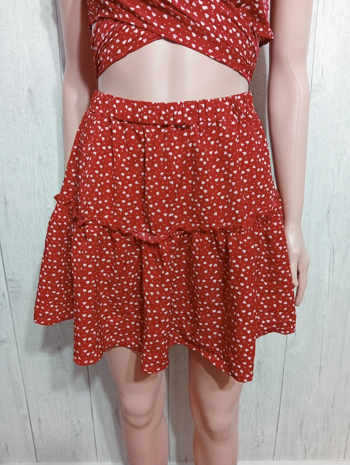 Ensemble 2 pièces ( jupe +top) femme - Taille M/38 - shein - couleur rouge et blanc – Shein – taille M / 38 / 10 3