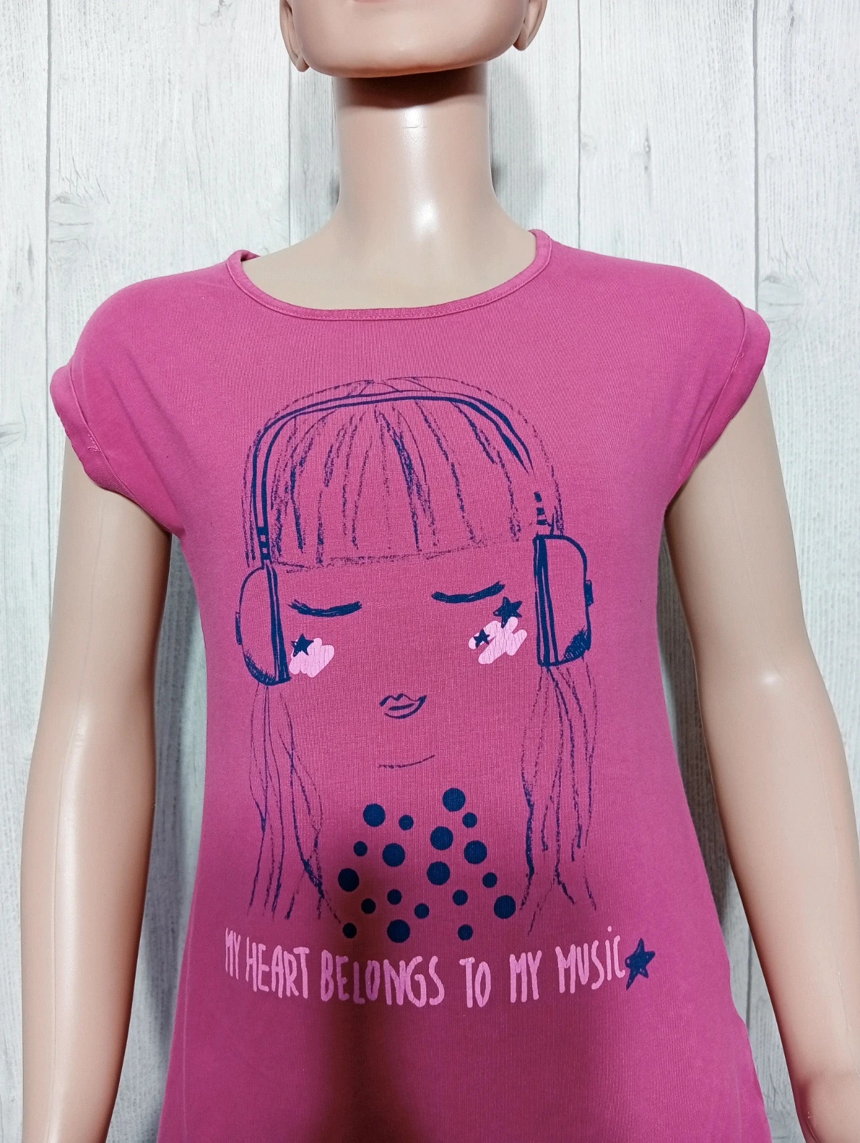 T-shirt manche courte fille - Taille 8 ans ( 128 cm) - orchestra - couleur fushia et marine – Orchestra – taille 8 ans / 128 cm 2