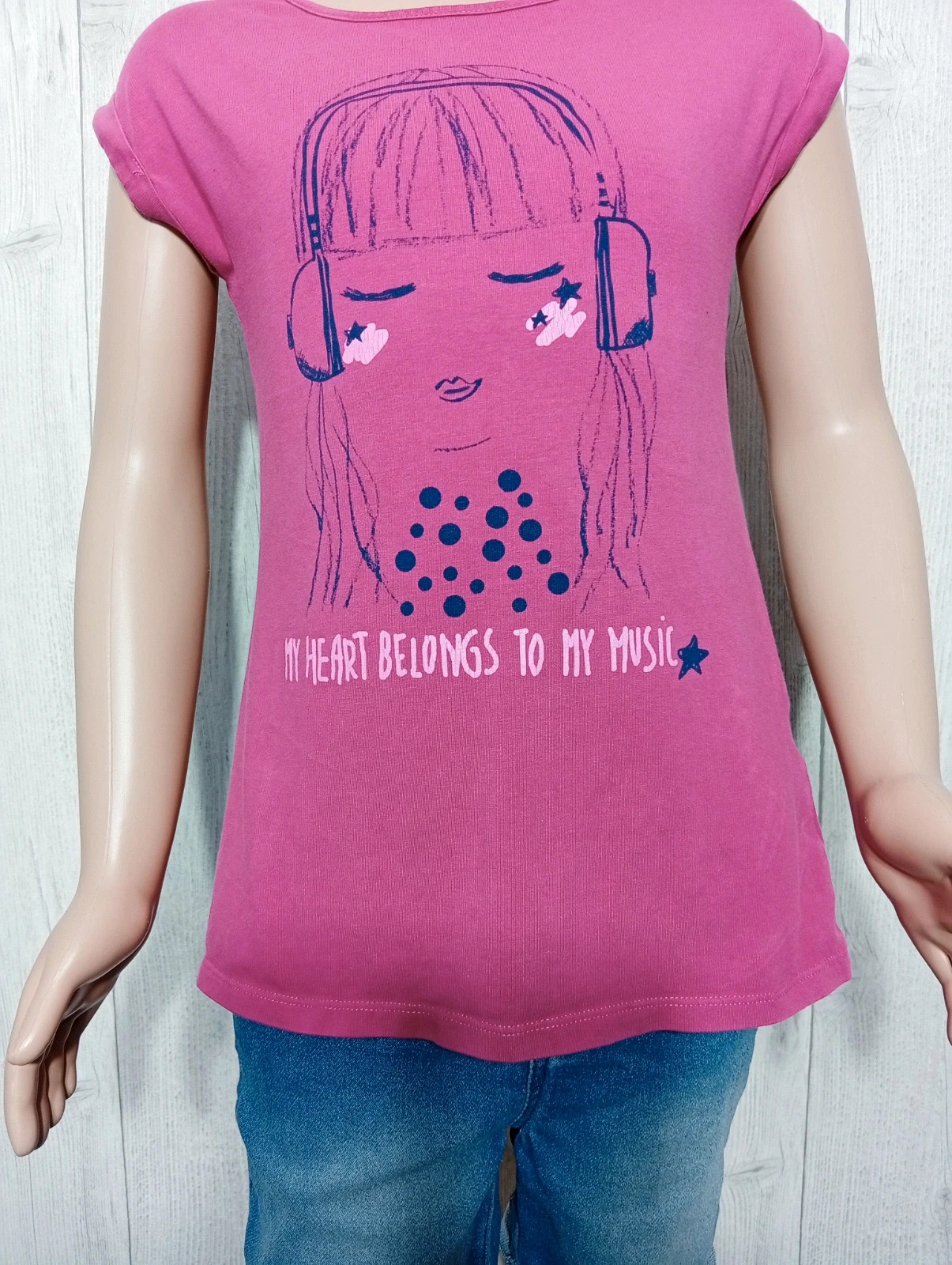 T-shirt manche courte fille - Taille 8 ans ( 128 cm) - orchestra - couleur fushia et marine – Orchestra – taille 8 ans / 128 cm 3