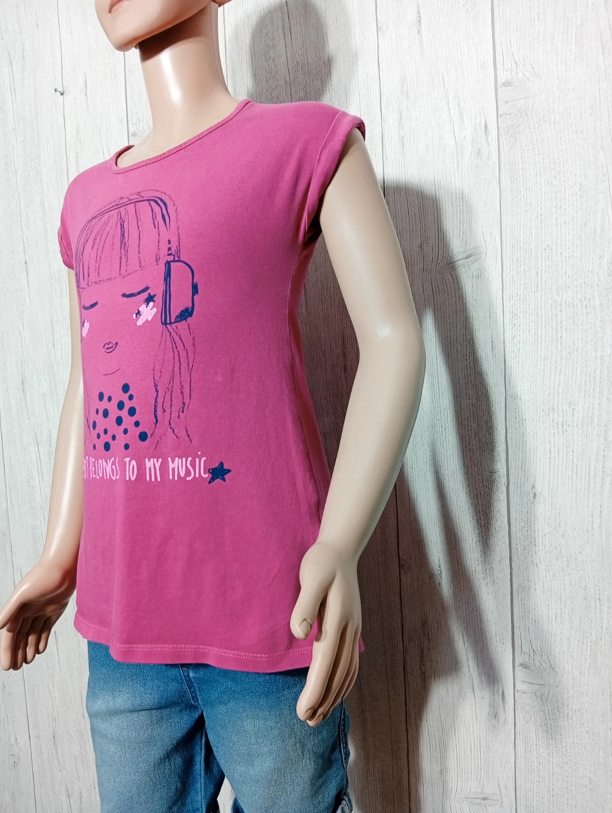 T-shirt manche courte fille - Taille 8 ans ( 128 cm) - orchestra - couleur fushia et marine – Orchestra – taille 8 ans / 128 cm 5