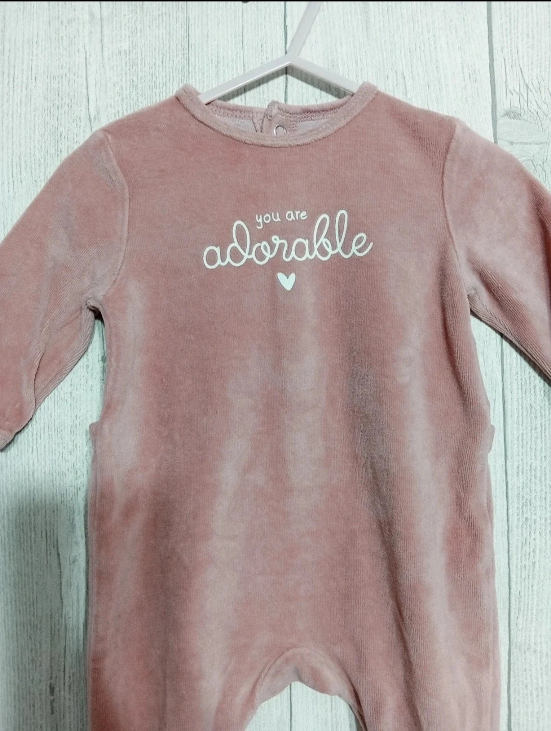 Pyjama 1 pièce fille - Taille 3 mois ( 56/62 cm) - kiabi - couleur rose et blanc – Kiabi – taille 3-6 mois / 62 cm 2
