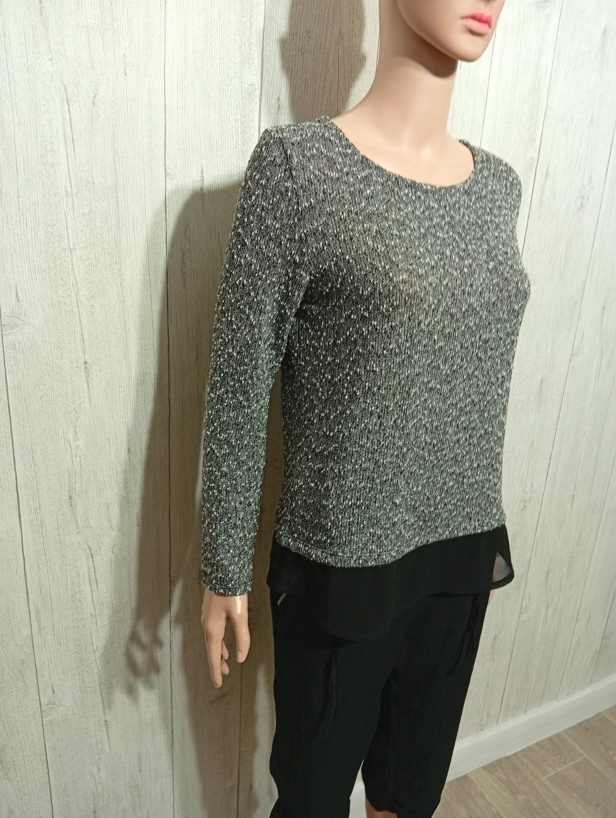 Pull femme - Taille M/38 - pimkie - couleur gris et noir – Pimkie – taille M / 38 / 10 4
