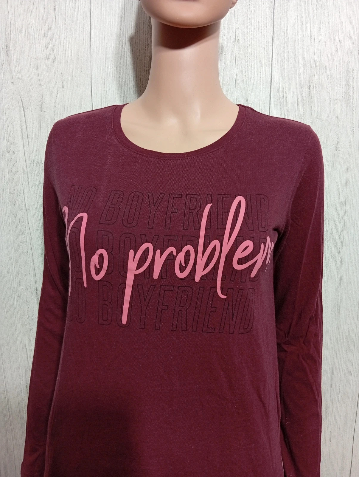 T-shirt manche longue fille - Taille S/ 16 ans ( 158/164 cm) - kiabi - couleur bordeaux noir et rose – Kiabi – taille 16 ans / 176 cm 2