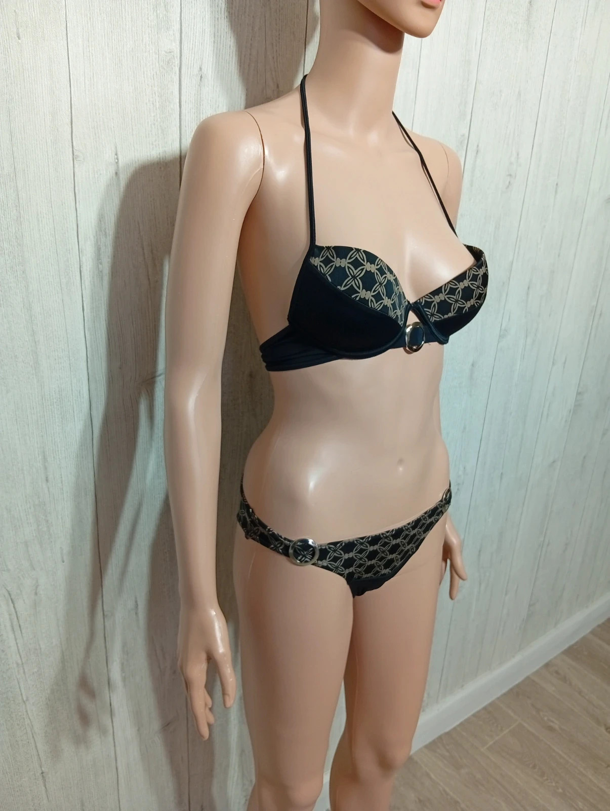 Maillot de bain 2 pièces femme - Taille S/36- livcocorsetti- couleur noir et beige – LivCo Corsetti – taille S / 36 / 8 4