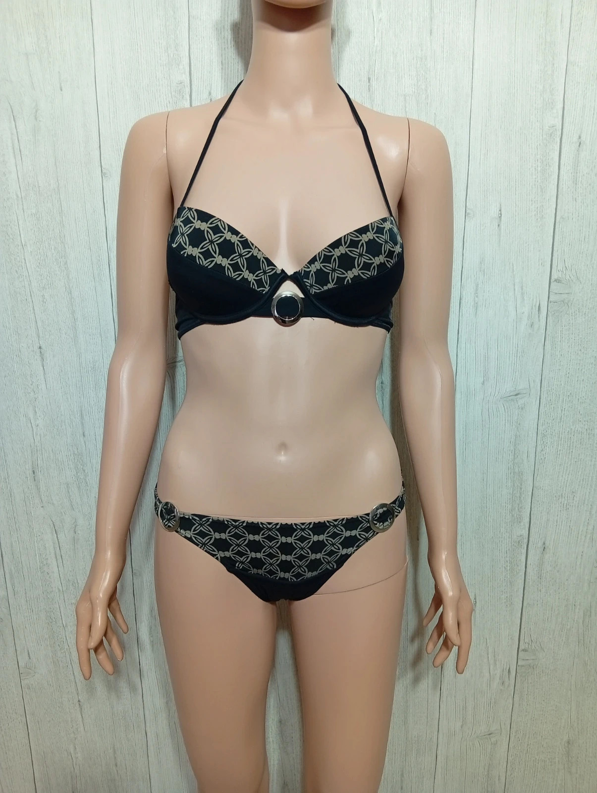 Maillot de bain 2 pièces femme - Taille S/36- livcocorsetti- couleur noir et beige – LivCo Corsetti – taille S / 36 / 8