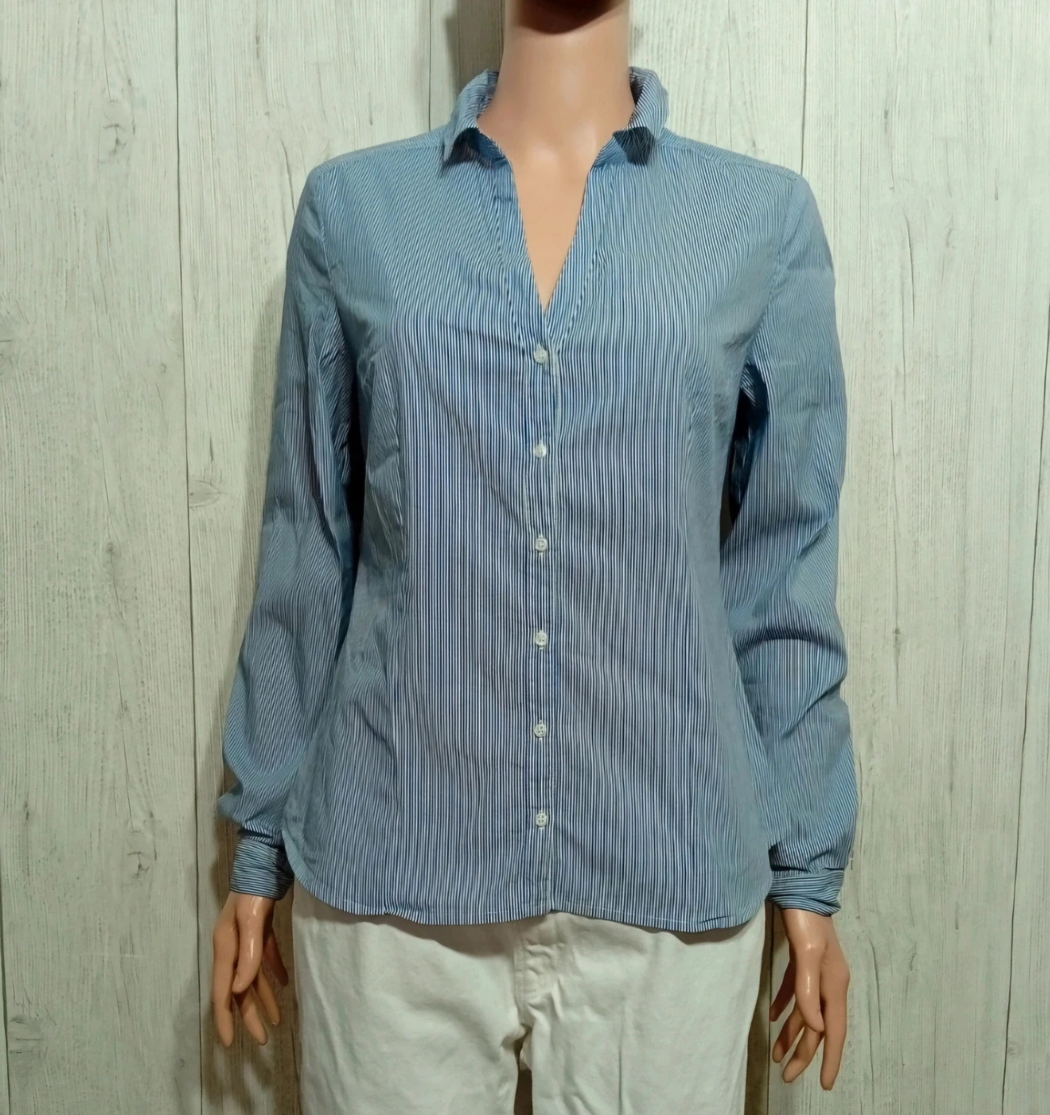 Chemisier femme - Taille M/38 - la halle - couleur bleu et blanc – La Halle – taille M / 38 / 10 4