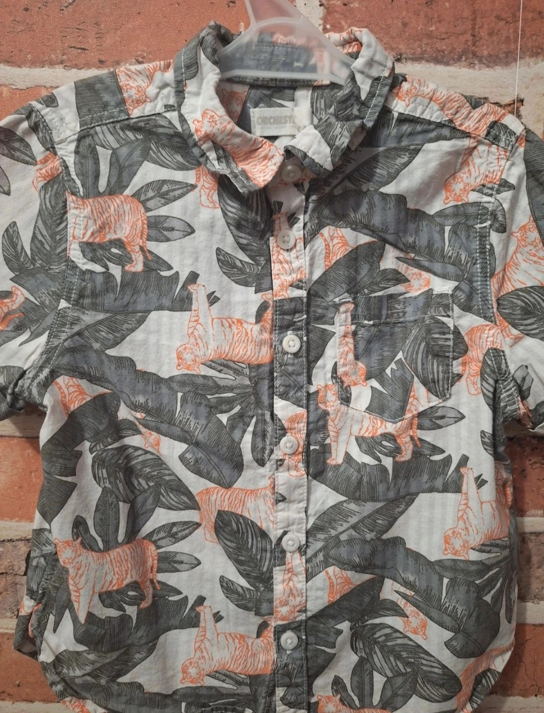Chemise garcon - Taille 3 ans - orchestra - couleur gris et abricot – Orchestra – taille 3 ans / 98 cm 2