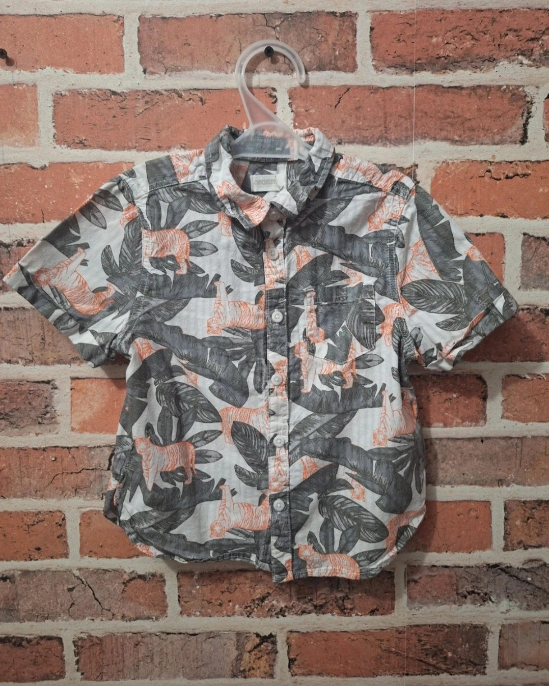 Chemise garcon - Taille 3 ans - orchestra - couleur gris et abricot – Orchestra – taille 3 ans / 98 cm