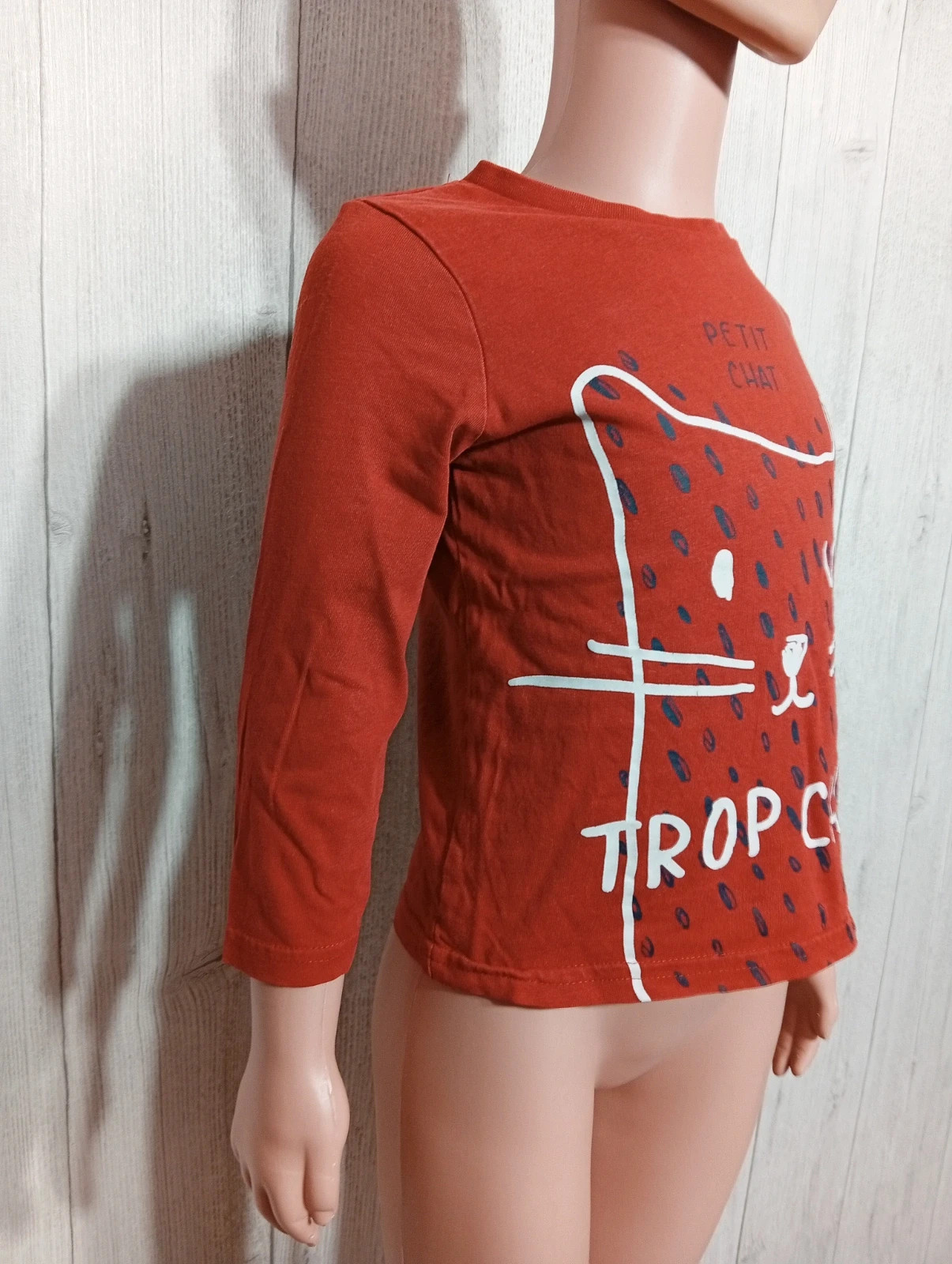 T-shirt manche longue garcon- Taille 2 ans - gemo- couleur corail et blanc – Gémo – taille 18-24 mois / 86 cm 3