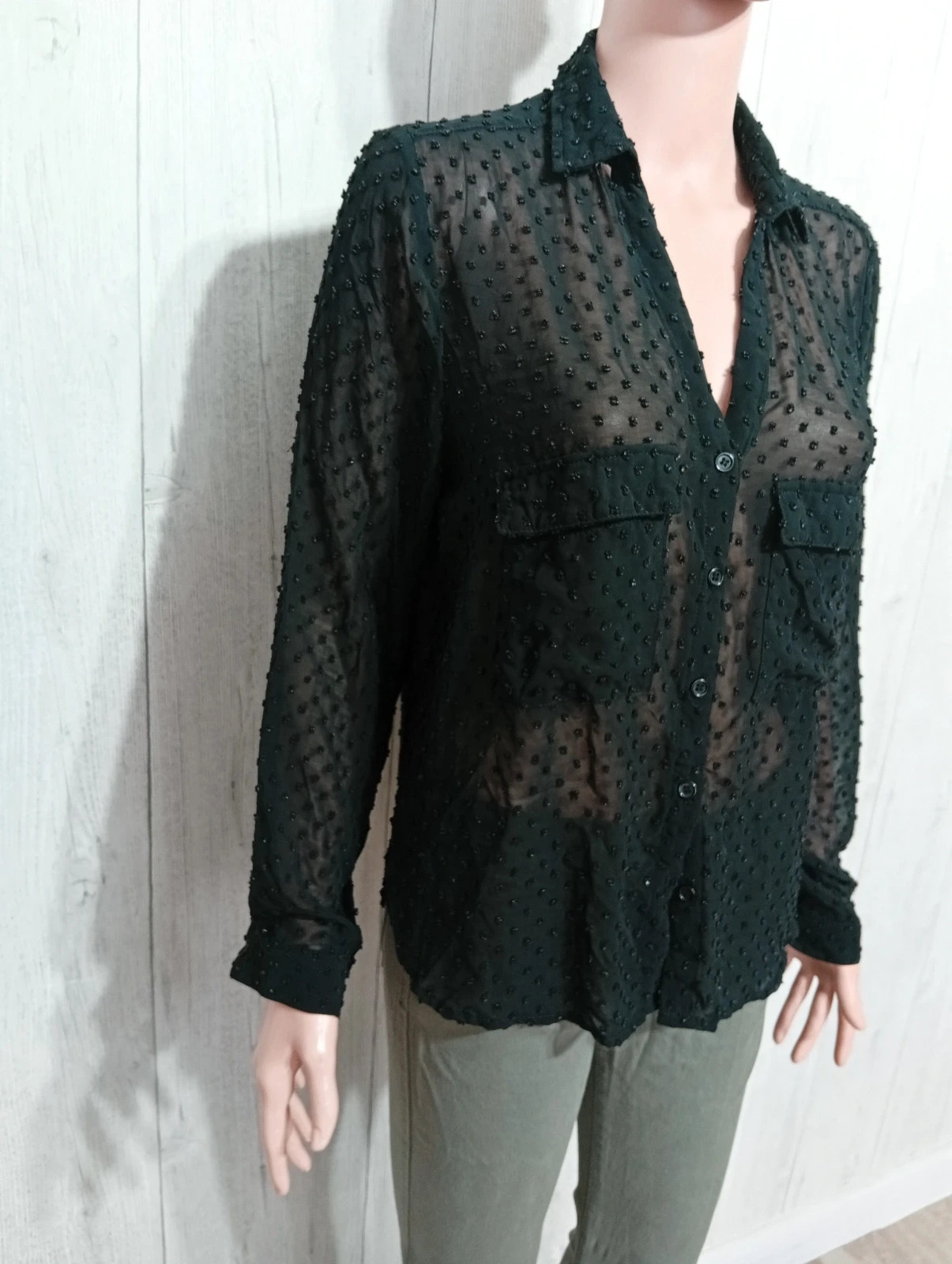 Chemisier femme- Taille M/38 - kilky- couleur noir – Kilky – taille M / 38 / 10 4