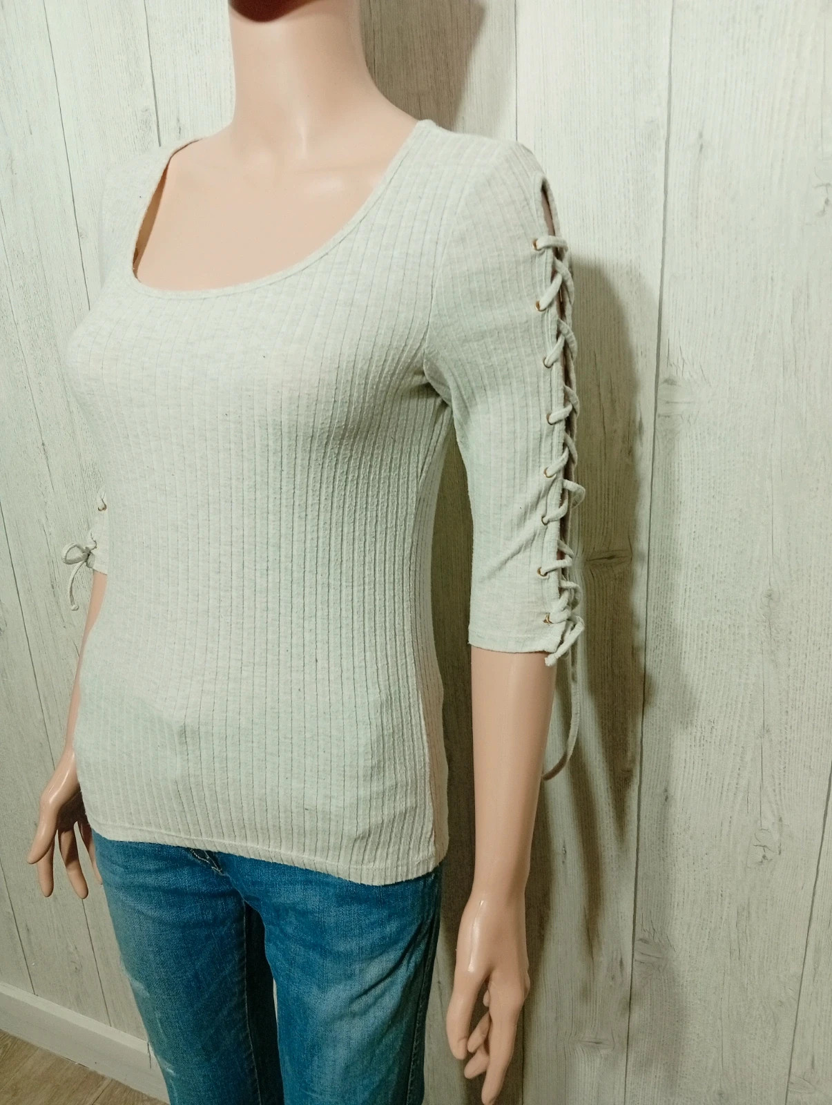 Sweat manche 3/4 femme - Taille M/38 - Tally Weijl- couleur gris – Tally Weijl – taille M / 38 / 10 5