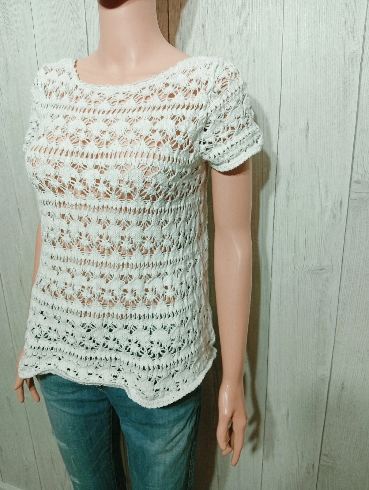 Blouse femme - taille M/38 - Zara knit - couleur blanc – Zara Knit – taille M / 38 / 10 5