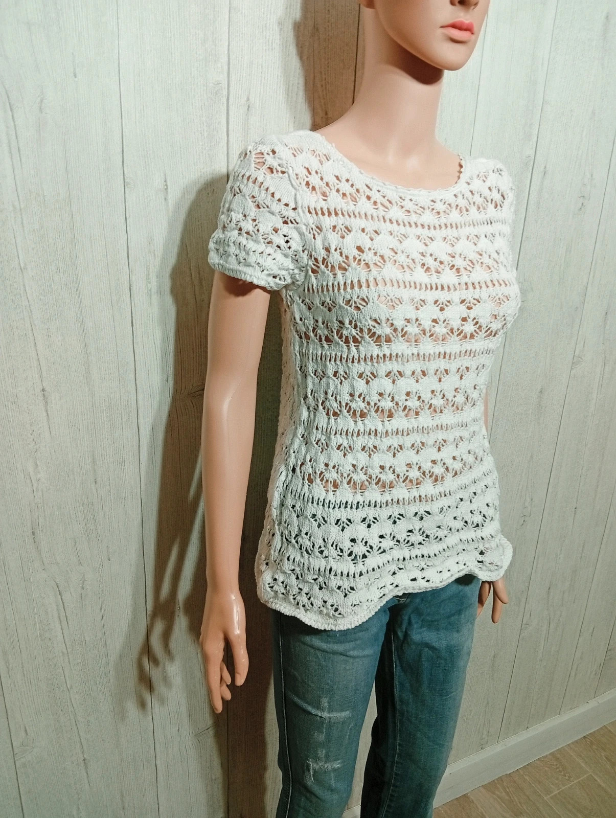 Blouse femme - taille M/38 - Zara knit - couleur blanc – Zara Knit – taille M / 38 / 10 4